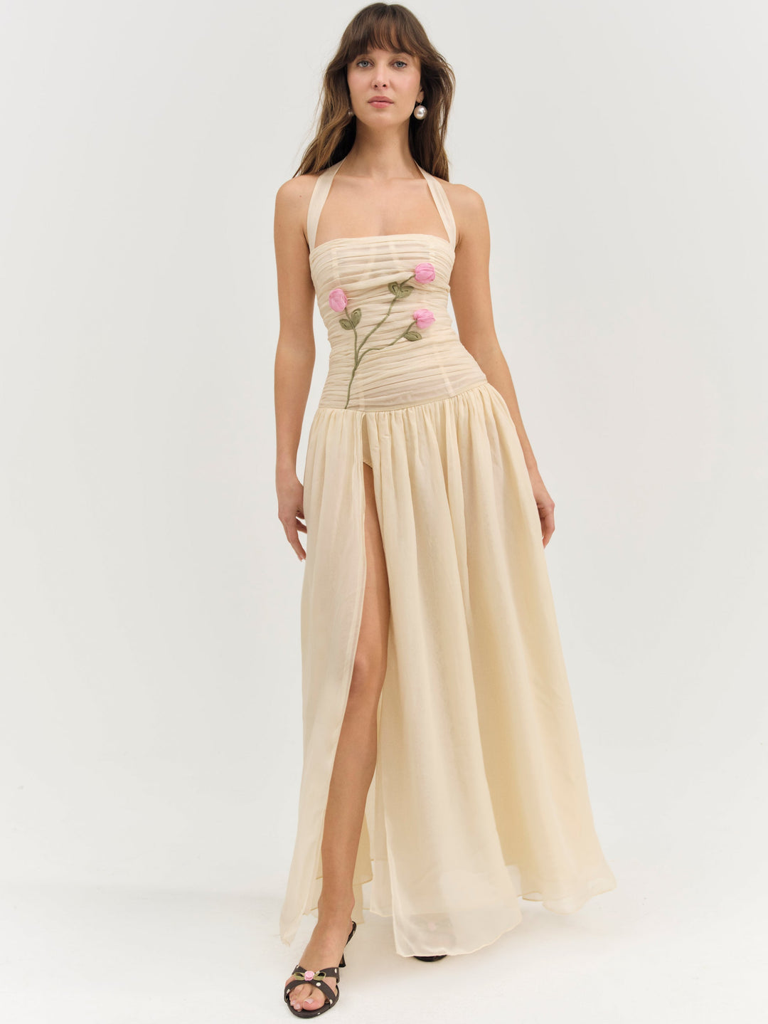 For Love and Lemons Ophelie Organza Maxi Dress - Blush