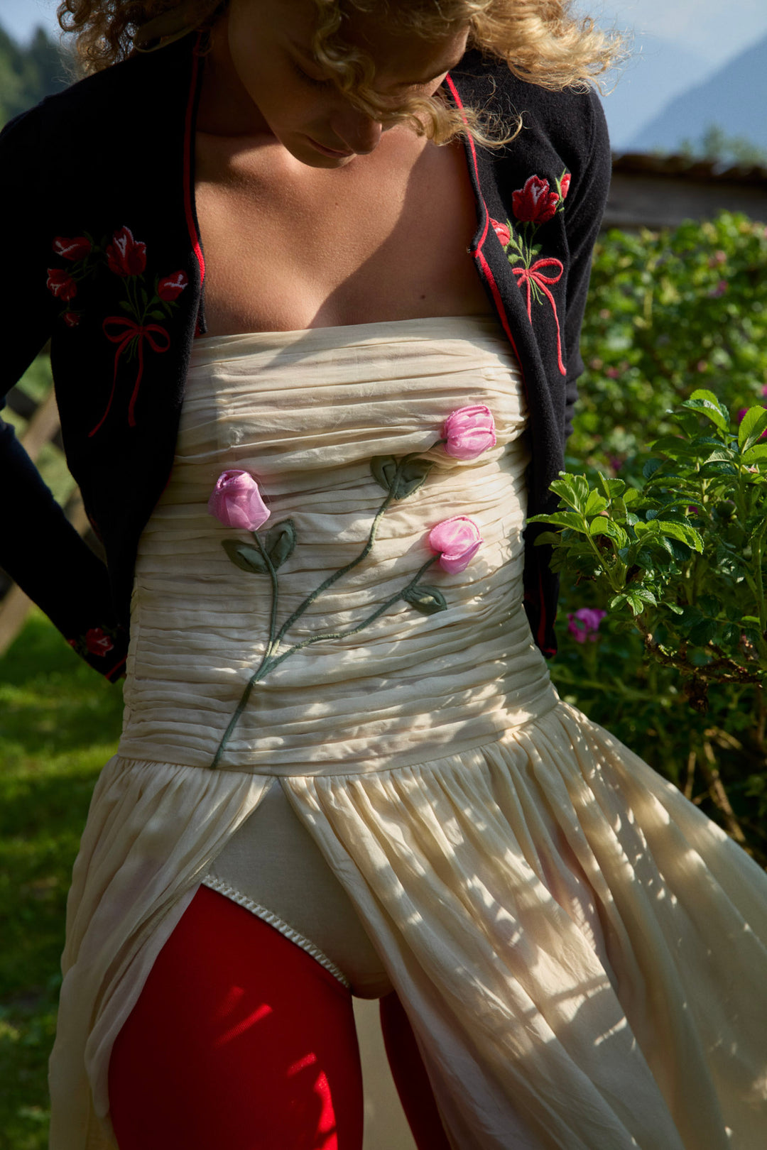 For Love and Lemons Ophelie Organza Maxi Dress - Blush