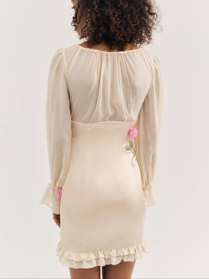 For Love and Lemons Ophelie Organza Mini Dress - Blush