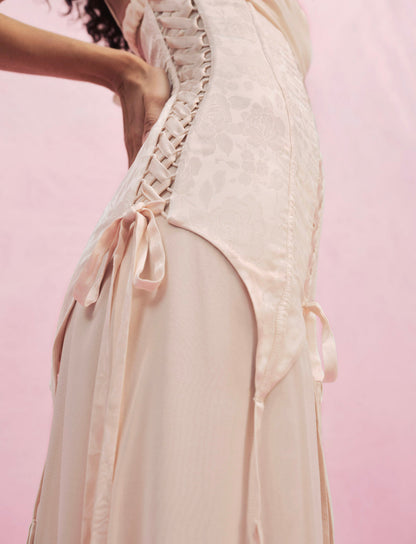 For Love and Lemons Violette Gown - Light Peach