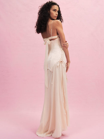 For Love and Lemons Violette Gown - Light Peach