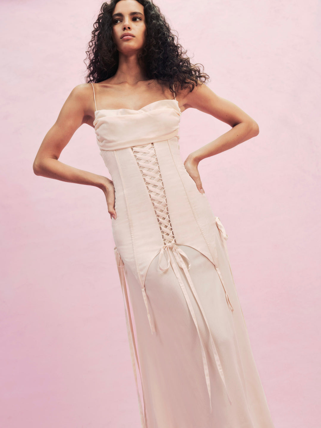 For Love and Lemons Violette Gown - Light Peach
