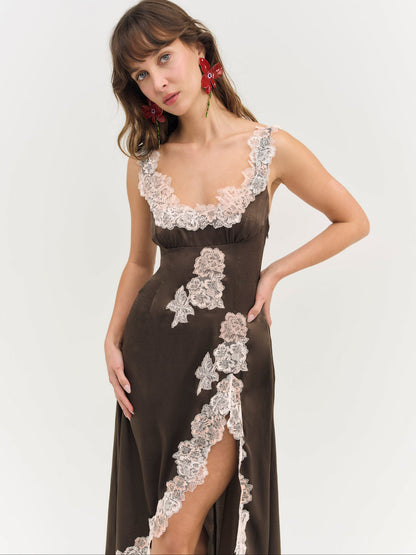 For Love and Lemons Clemence Maxi Dress - Chocolate
