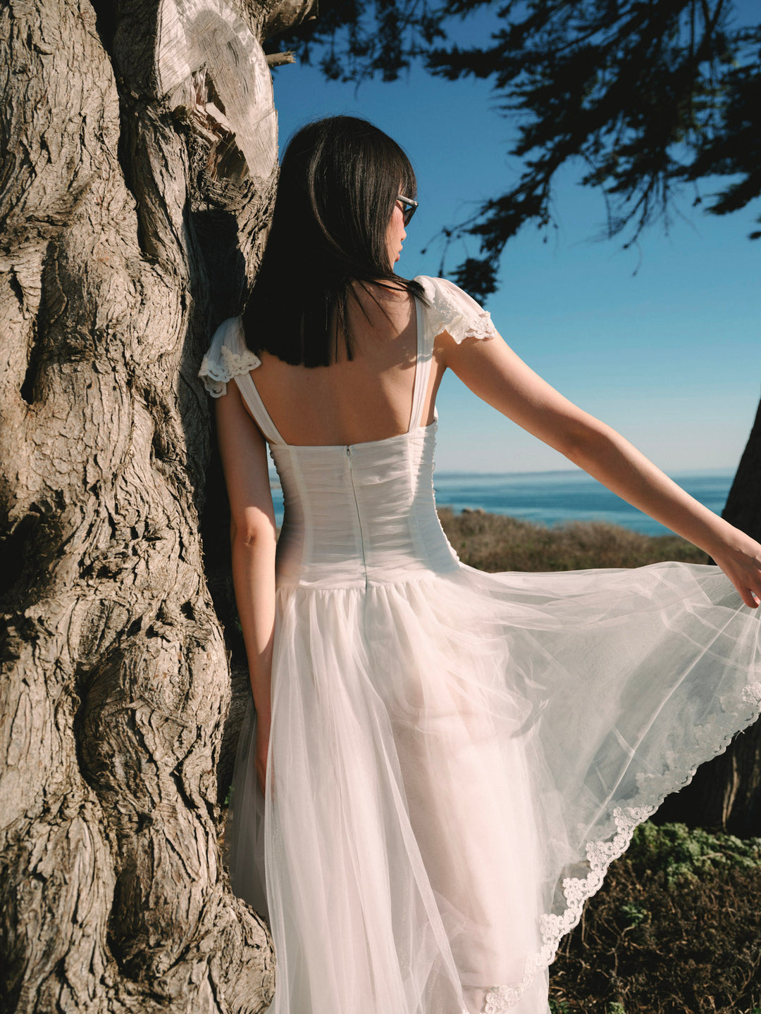 For Love and Lemons Nicole Midi Dress - White