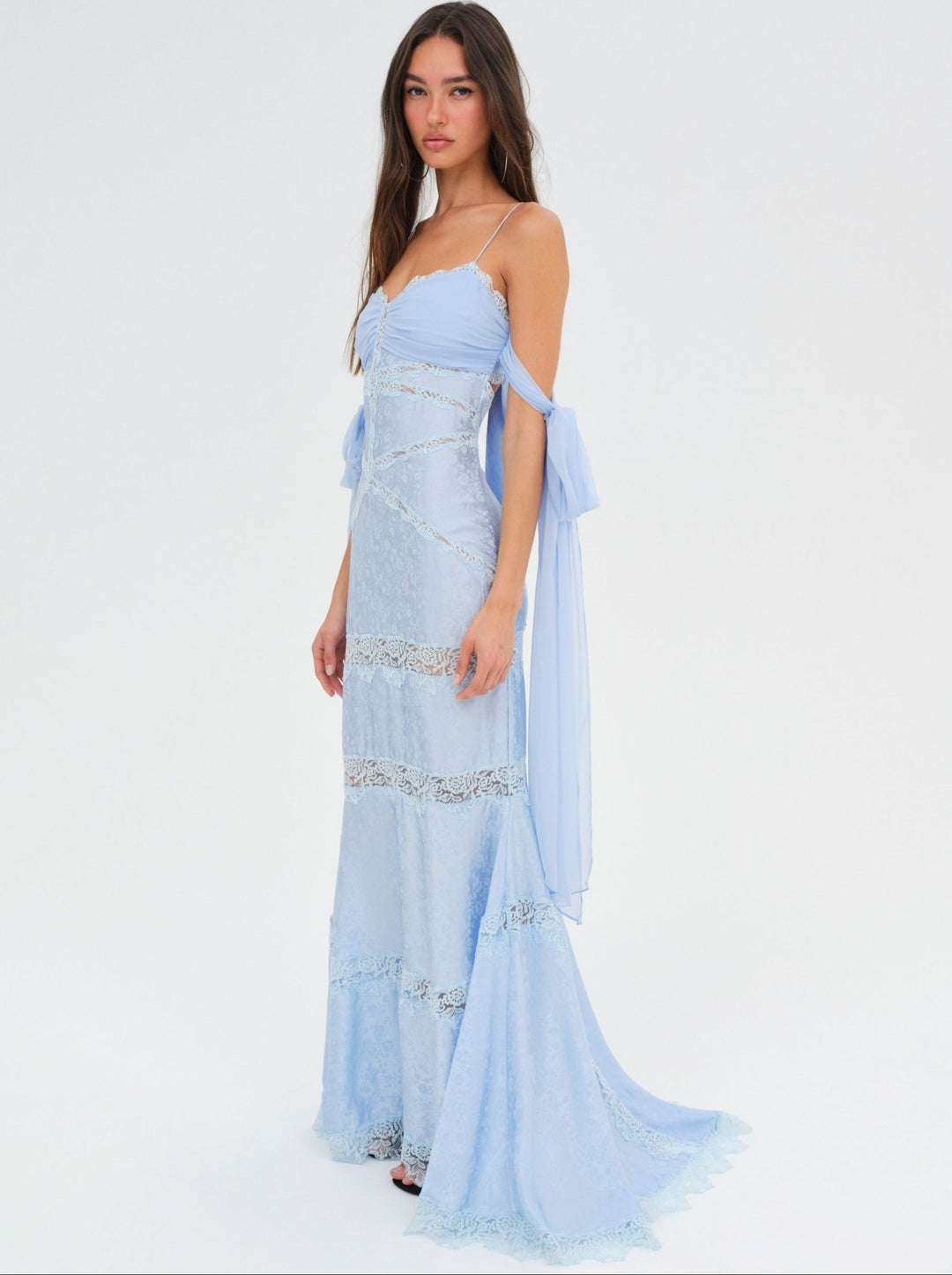 For Love and Lemons Rita Lace Gown - Blue