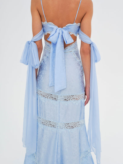 For Love and Lemons Rita Lace Gown - Blue