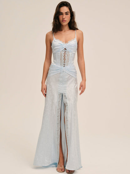 For Love and Lemons Ophelia Gown - Blue