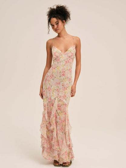 For Love and Lemons Elea Maxi Dress - Peach