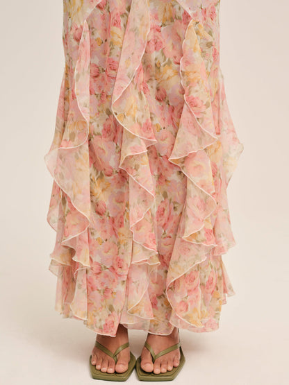 For Love and Lemons Elea Maxi Dress - Peach
