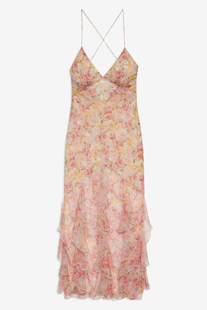 For Love and Lemons Elea Maxi Dress - Peach