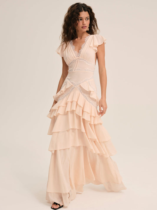 For Love and Lemons Adriana Gown - Peach