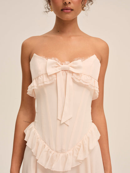 For Love and Lemons Harmony Maxi Dress - Peach