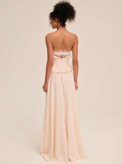 For Love and Lemons Harmony Maxi Dress - Peach