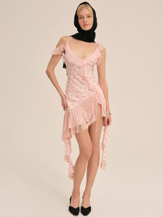 For Love and Lemons Raspberry Rose Mini Dress - Pink