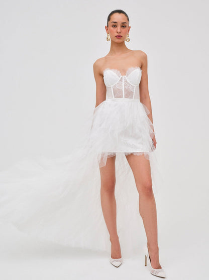 For Love and Lemons Bustier Gown - White
