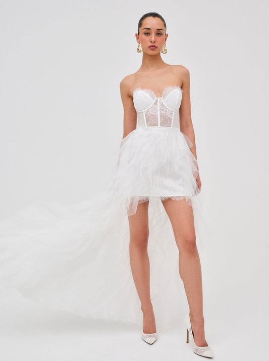 For Love and Lemons Bustier Gown - White
