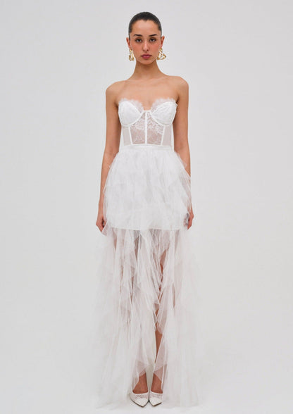 For Love and Lemons Bustier Gown - White