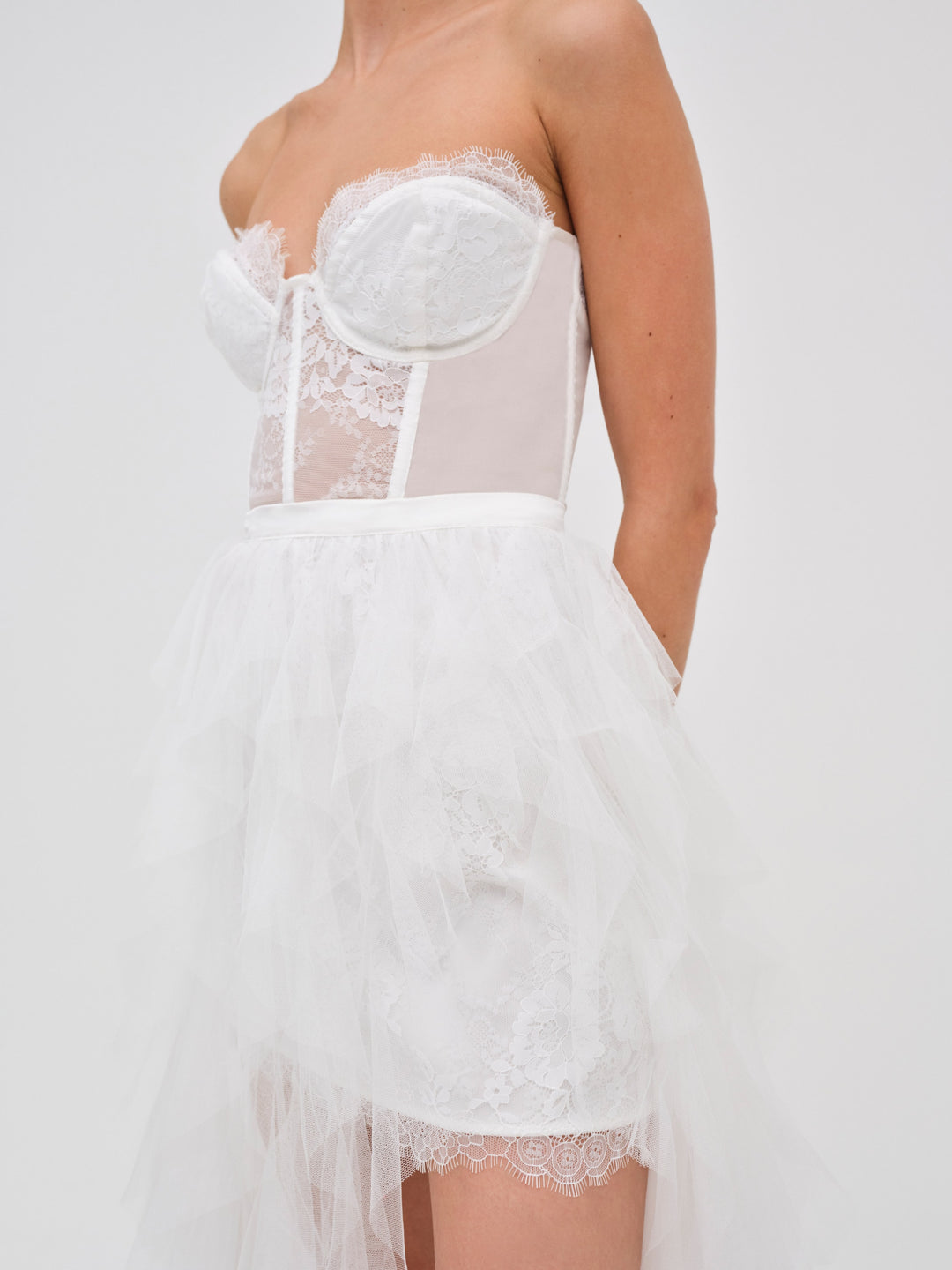 For Love and Lemons Bustier Gown - White