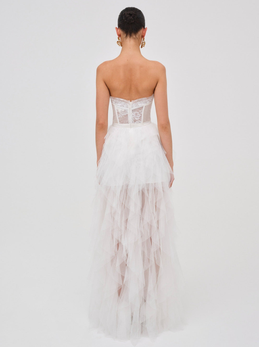 For Love and Lemons Bustier Gown - White