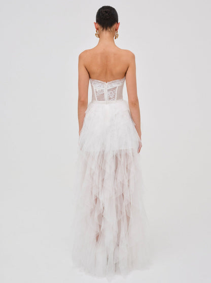 For Love and Lemons Bustier Gown - White