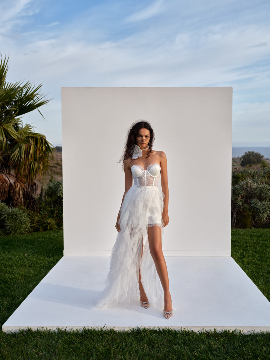 For Love and Lemons Bustier Gown - White