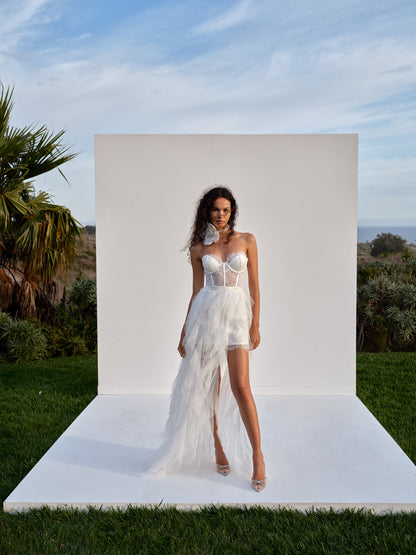 For Love and Lemons Bustier Gown - White