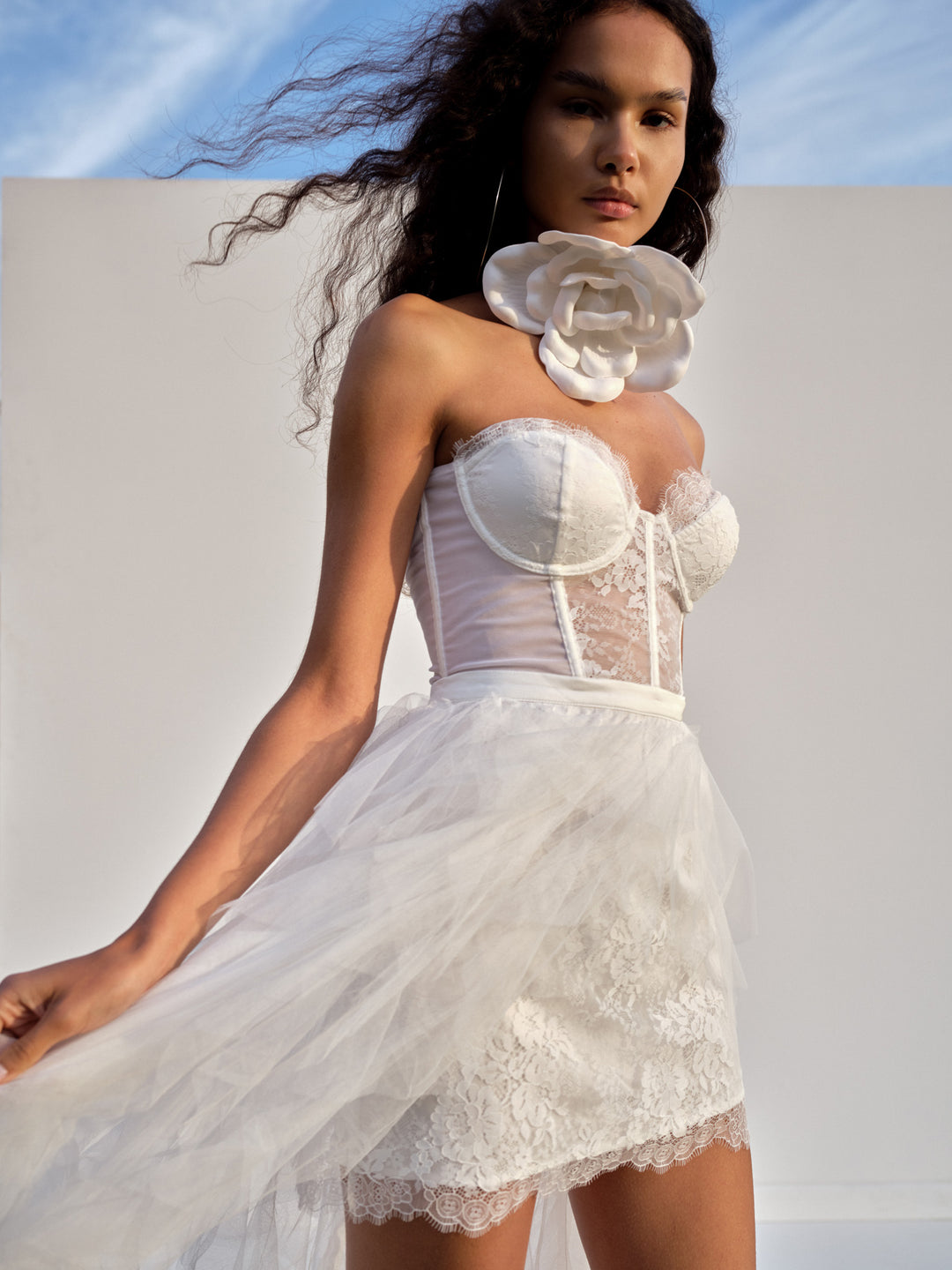 For Love and Lemons Bustier Gown - White