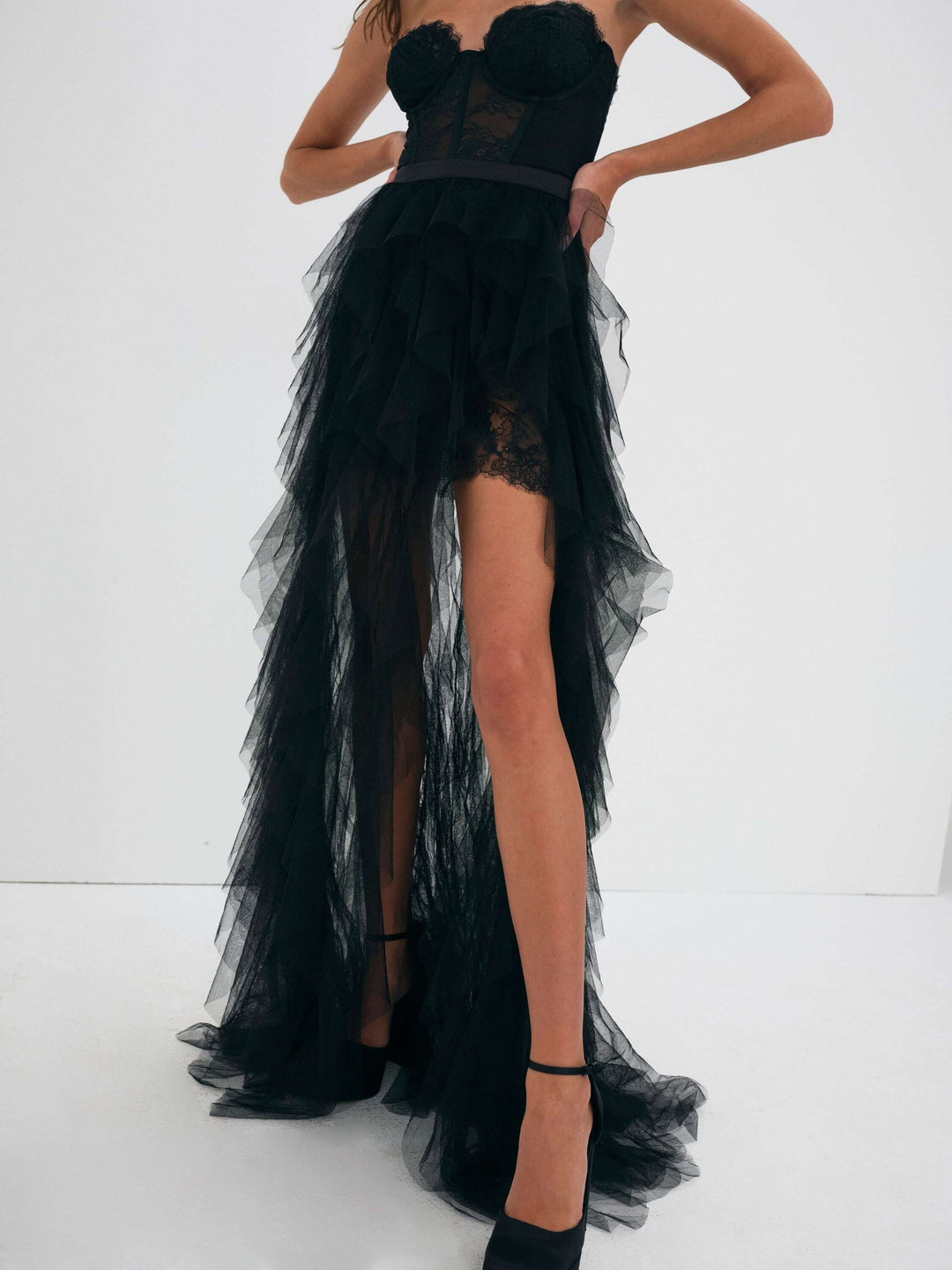 For Love and Lemons Bustier Gown - Black