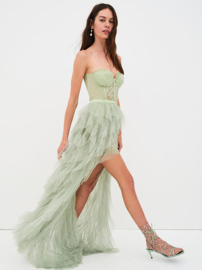 For Love and Lemons Bustier Gown - Green
