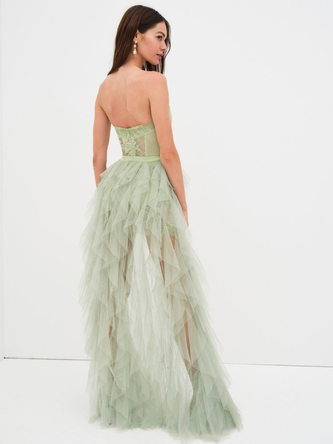 For Love and Lemons Bustier Gown - Green