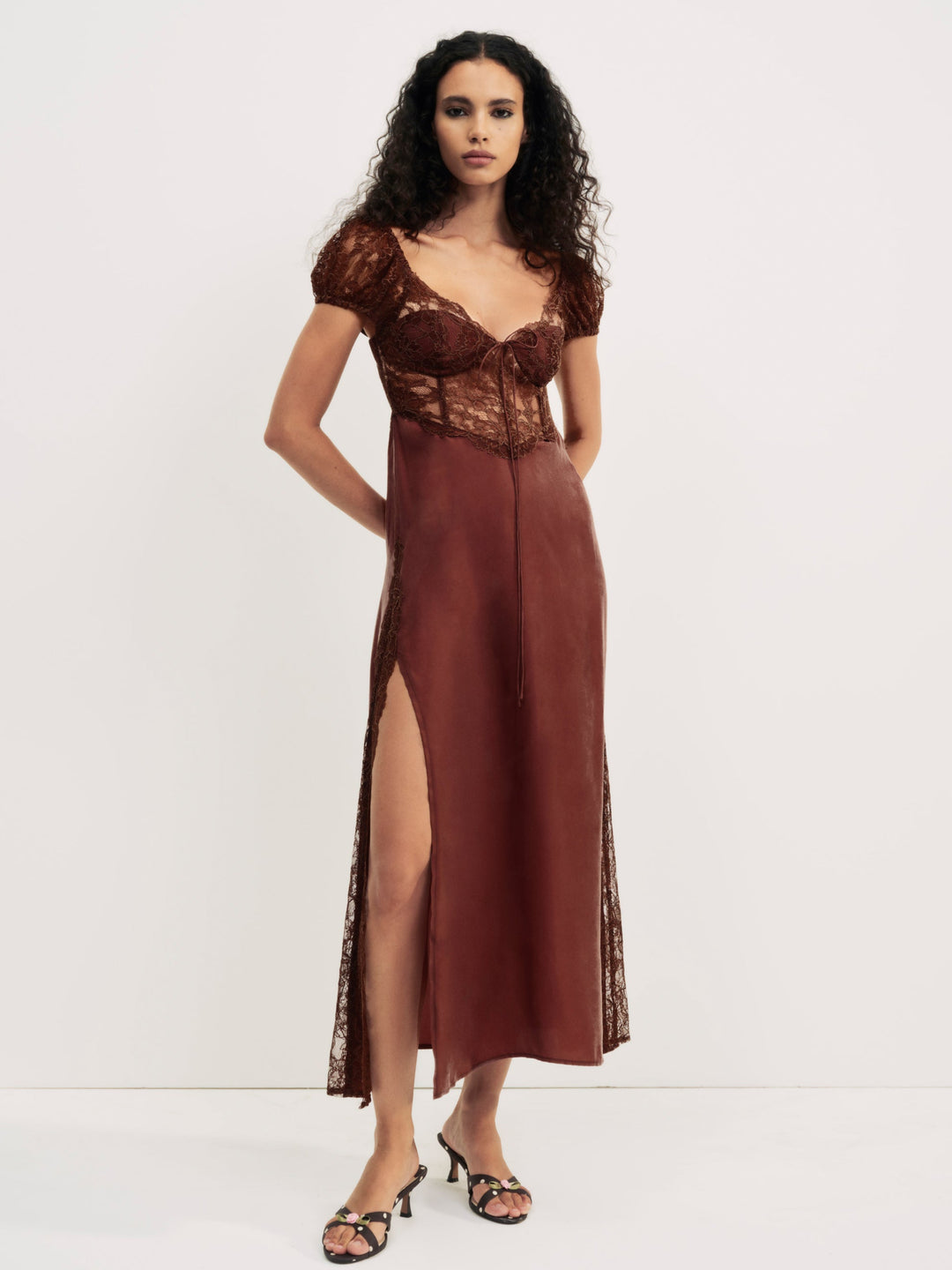 For Love and Lemons Casey Maxi Dress - Rust