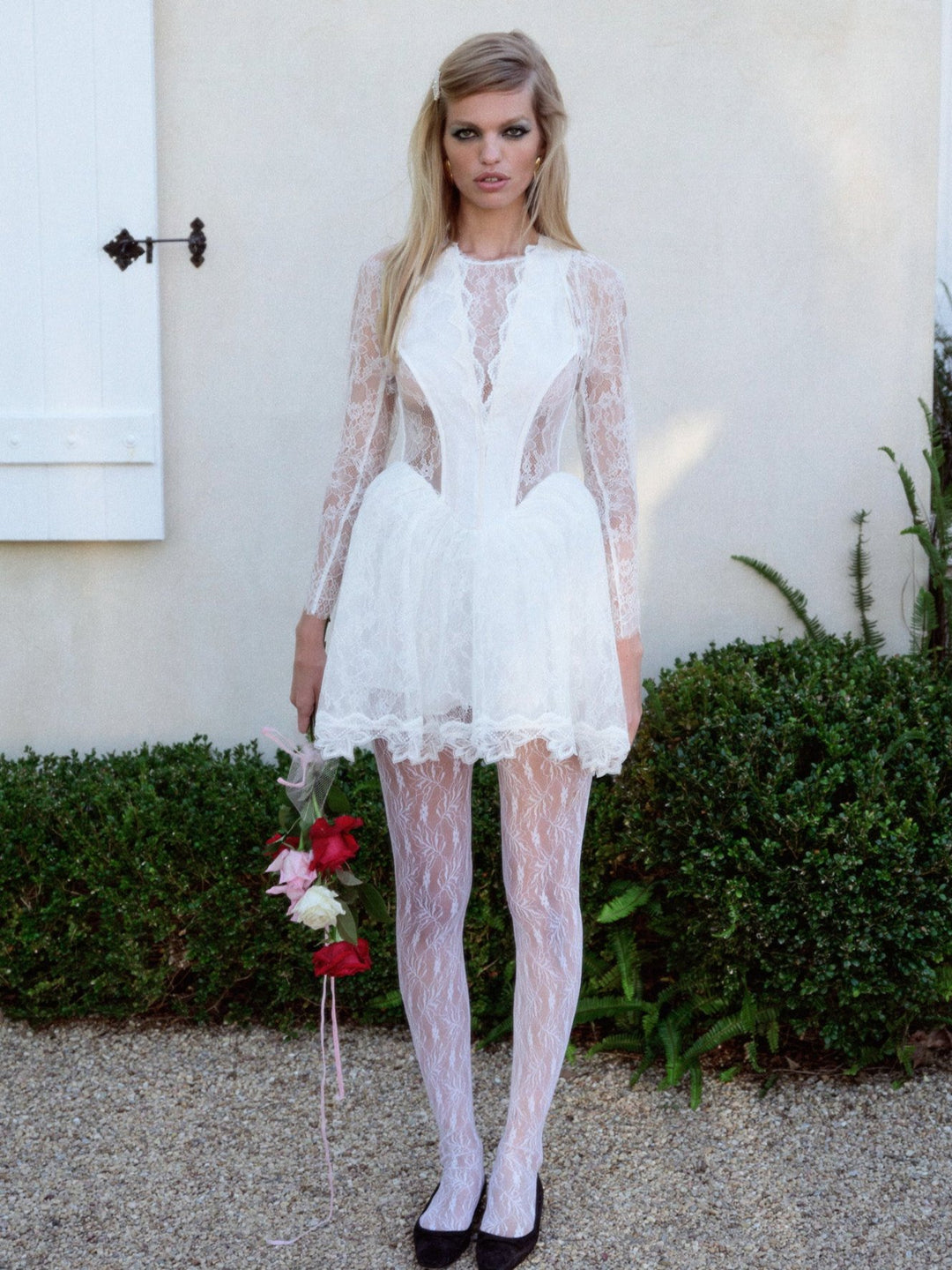 For Love and Lemons Tara Mini Dress - White