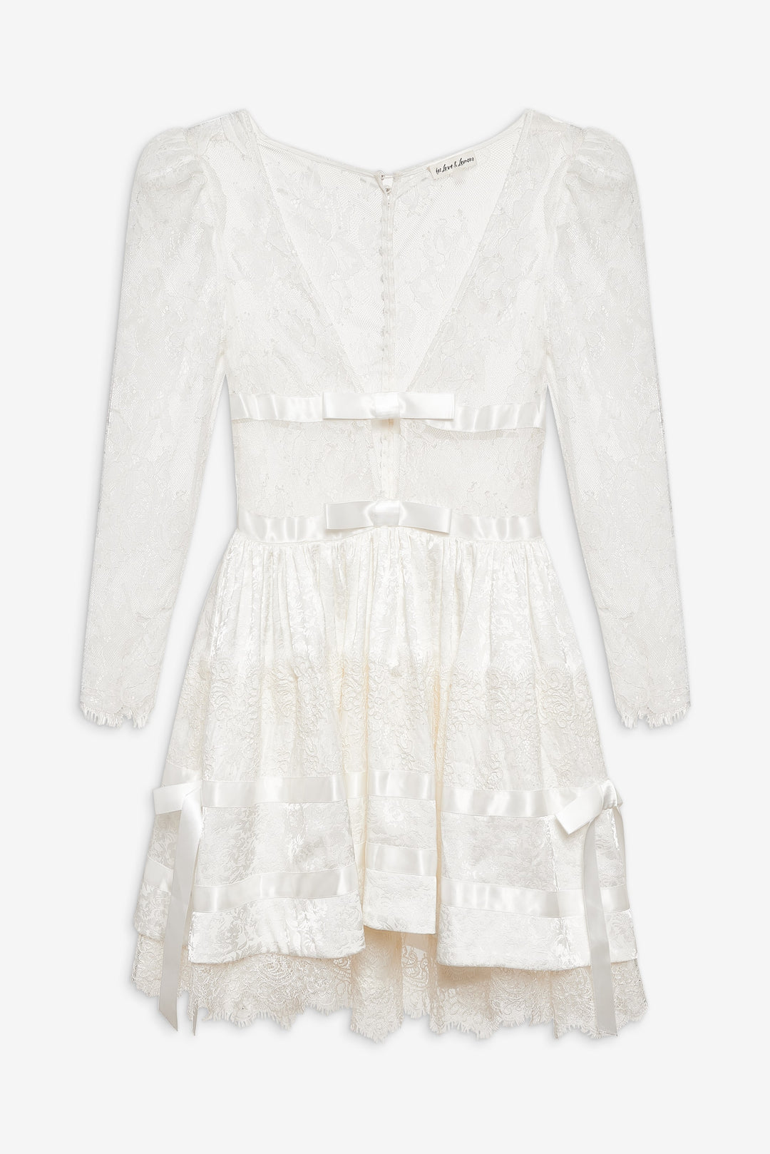 For Love and Lemons Annabelle Lace Mini Dress - Cream