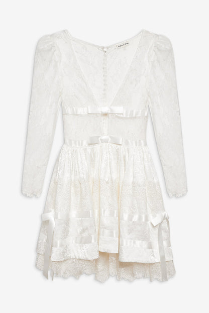 For Love and Lemons Annabelle Lace Mini Dress - Cream