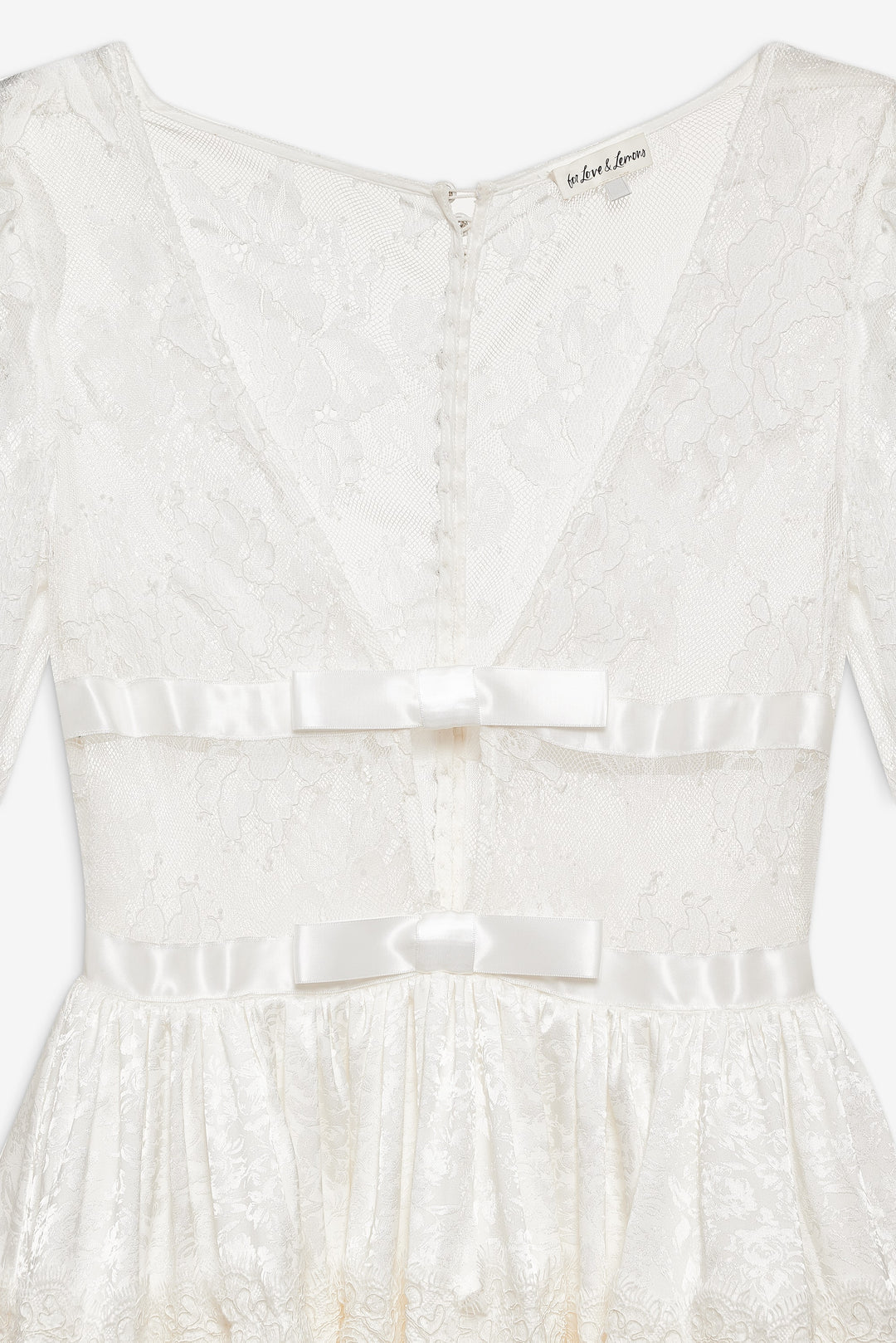 For Love and Lemons Annabelle Lace Mini Dress - Cream