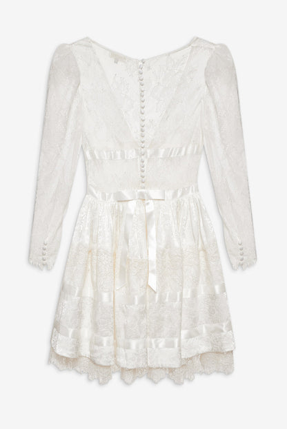 For Love and Lemons Annabelle Lace Mini Dress - Cream