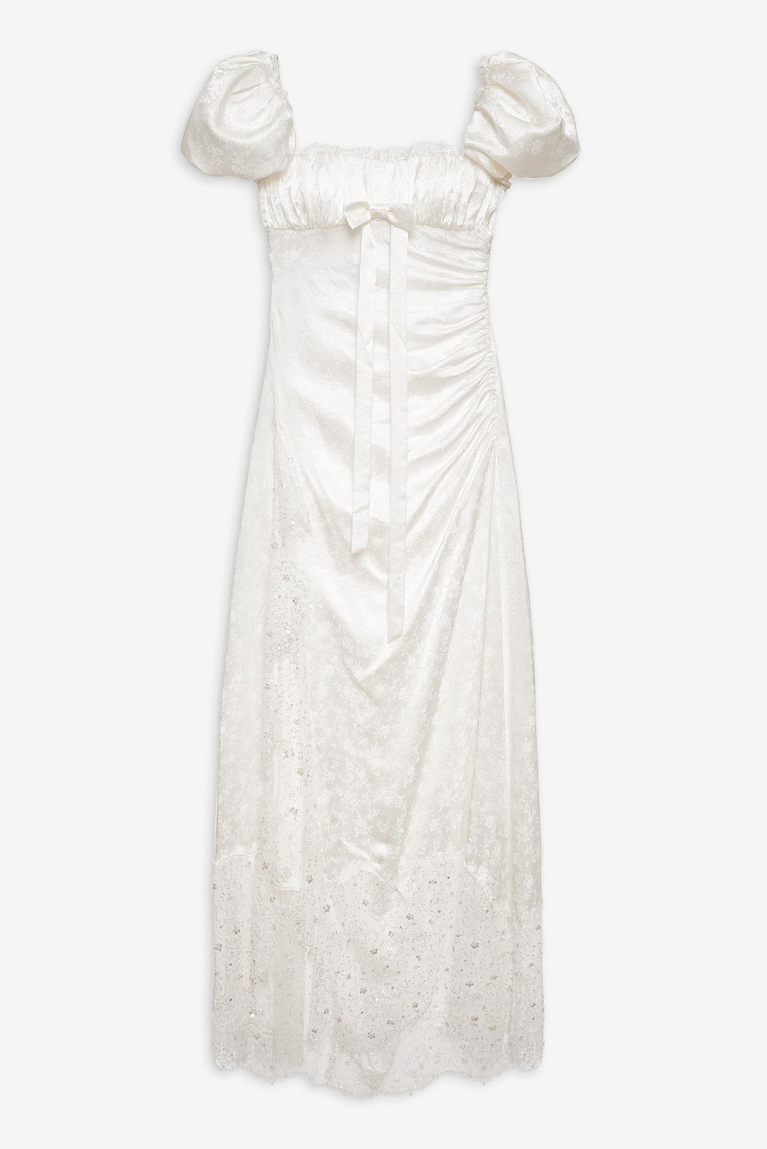 For Love and Lemons Aurelia Jacquard Gown - White