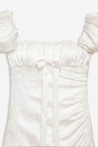 For Love and Lemons Aurelia Jacquard Gown - White