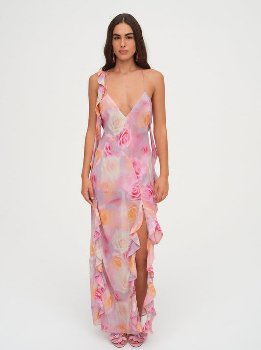For Love and Lemons Beate Maxi Dress - Pink