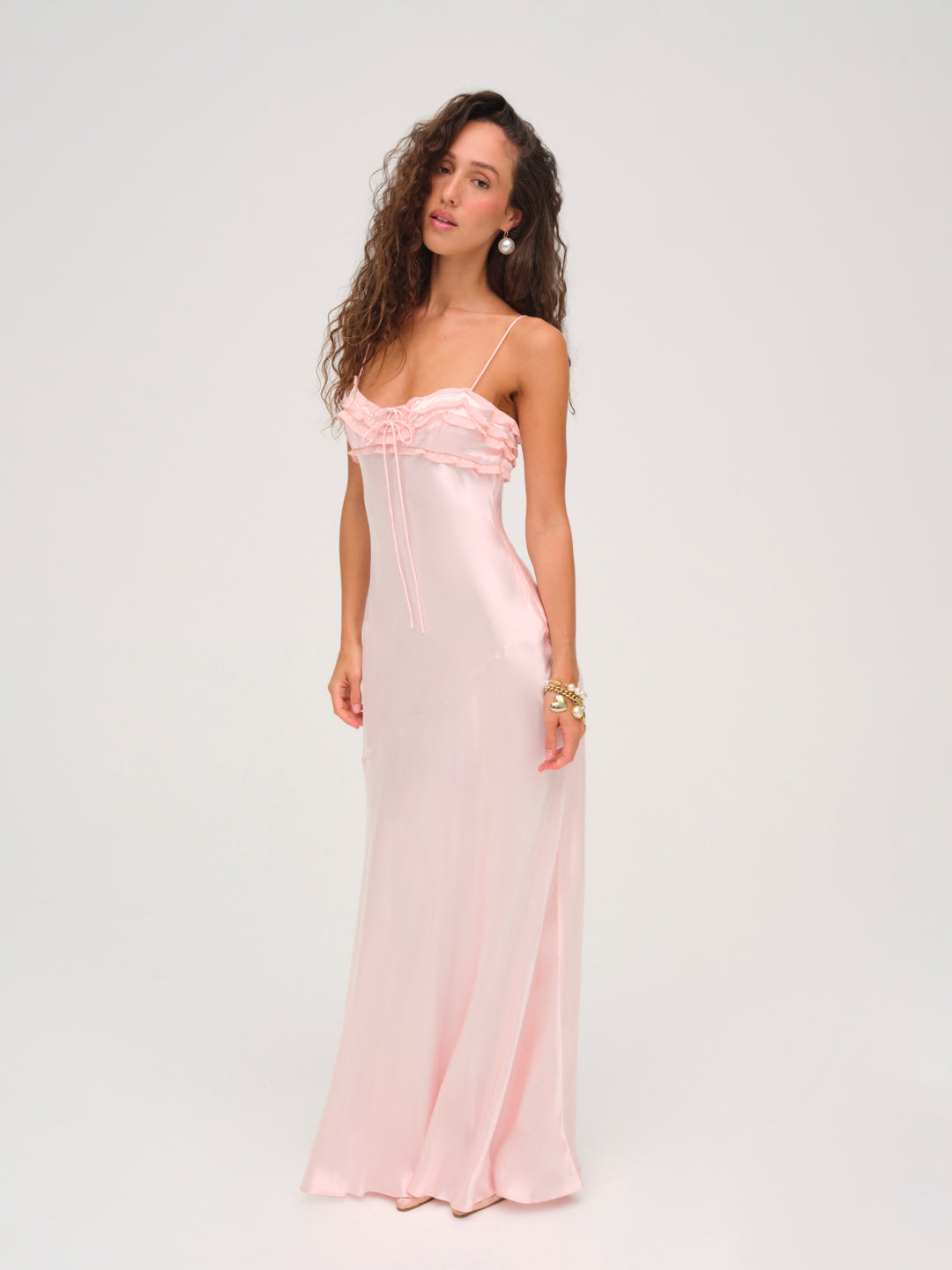 For Love and Lemons Natalie Maxi Dress - Baby Pink