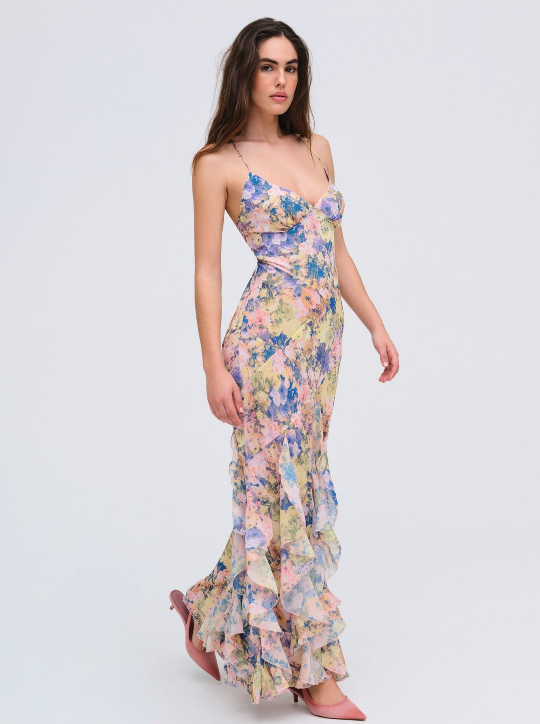 For Love and Lemons Elea Maxi Dress - Pink