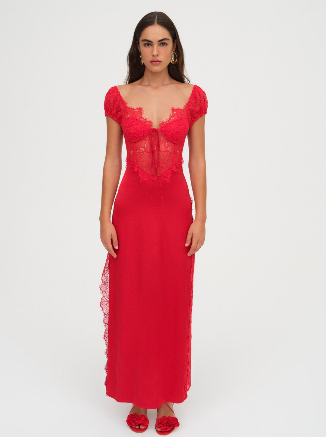For Love and Lemons Casey Maxi Dress - Red