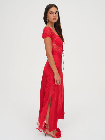For Love and Lemons Casey Maxi Dress - Red
