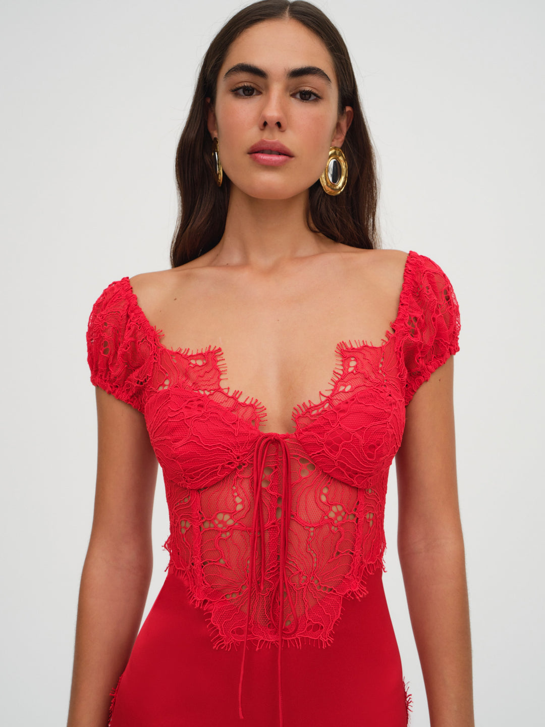 For Love and Lemons Casey Maxi Dress - Red