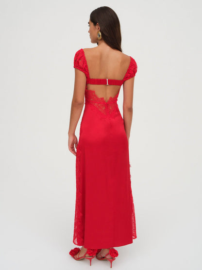 For Love and Lemons Casey Maxi Dress - Red