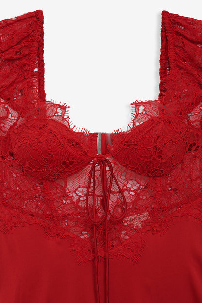For Love and Lemons Casey Maxi Dress - Red