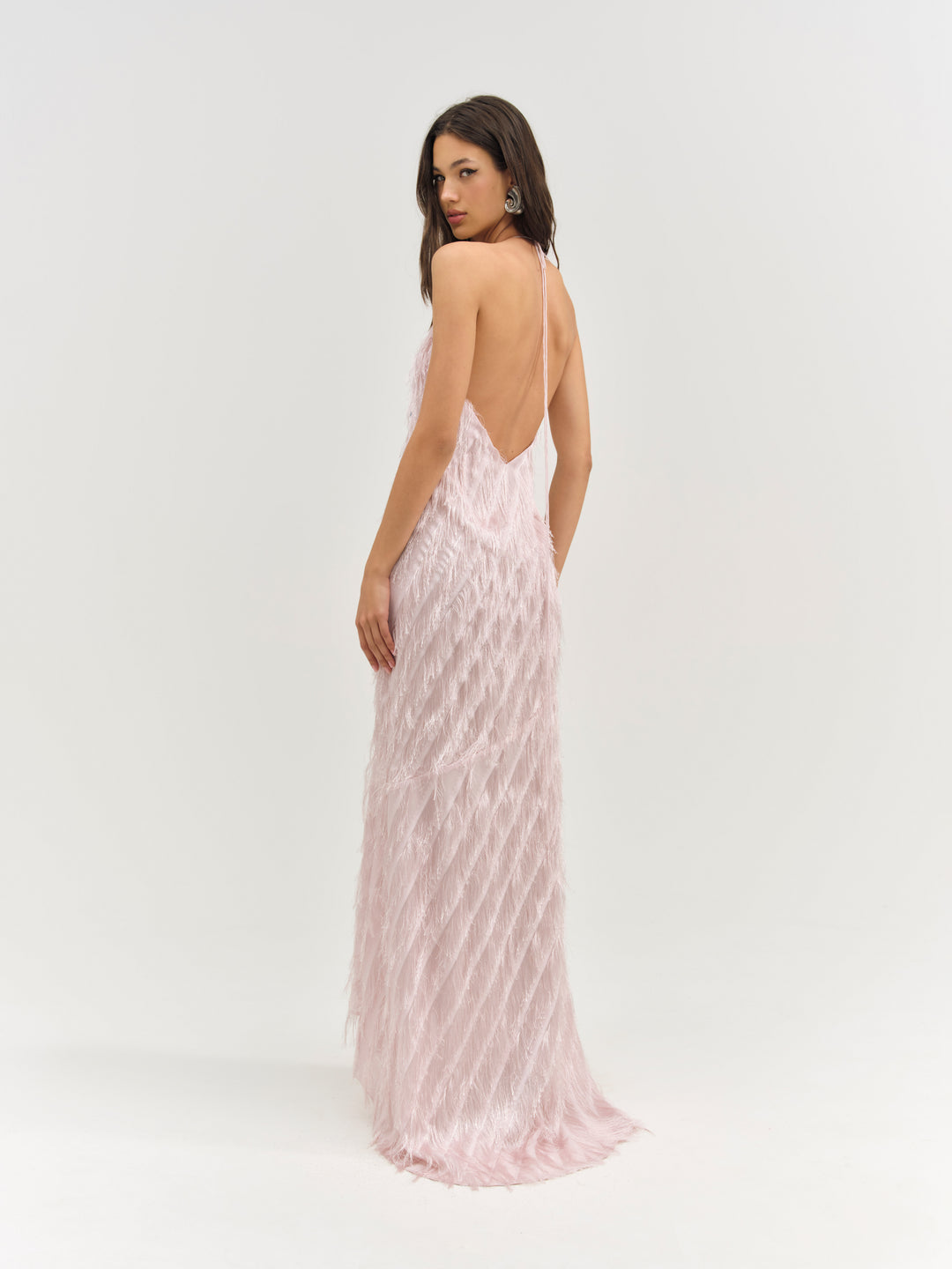 For Love and Lemons Heidi Fringe Maxi Dress - Pink