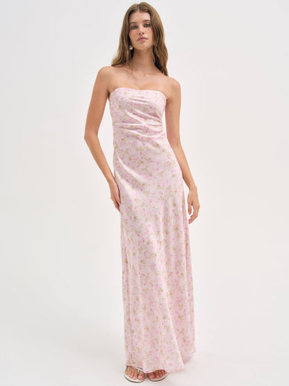 For Love and Lemons Carla Strapless Maxi Dress - Pink