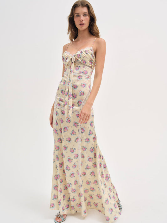 For Love and Lemons Shannon Maxi Dress - Pink