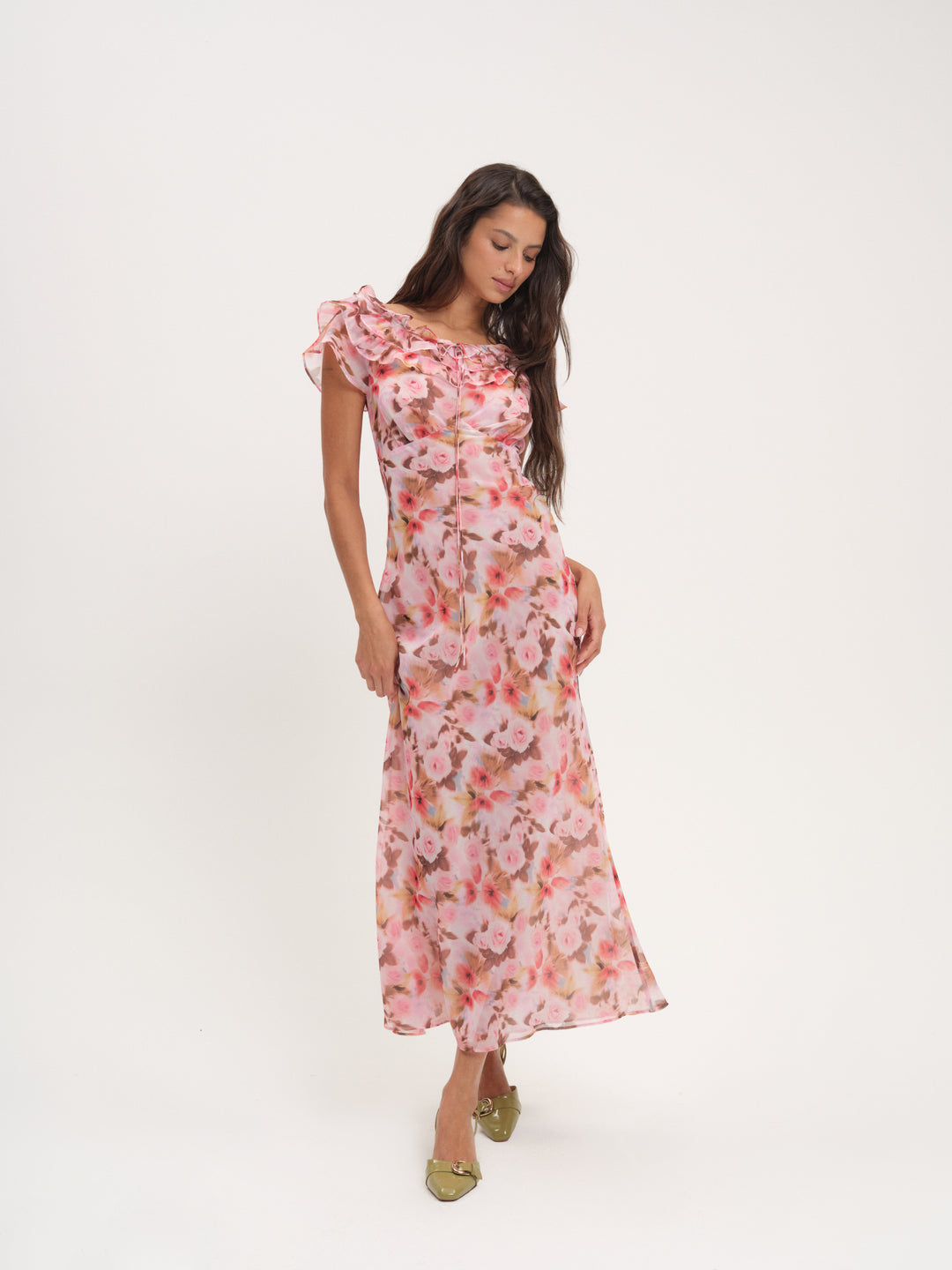For Love and Lemons Fallen Floral Maxi Dress - Pink